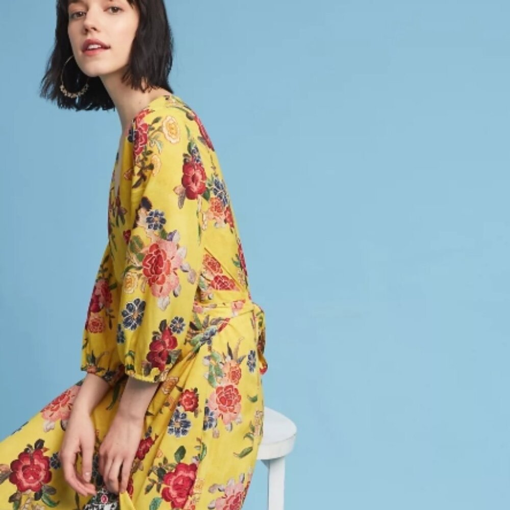 Farm Rio Sunlit Floral Maxi Dress XS $250 - Picture 8 of 12